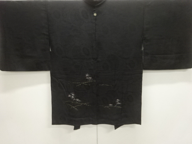 JAPANESE KIMONO / ANTIQUE TAISHO ROMAN MON KINSHA PINE TREE PATTERN WO